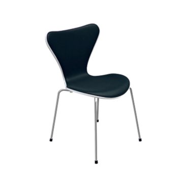 7'er stol, lakeret og frontpolstret m. læder (3107)